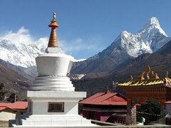 Ancient monasteries in Buddhist Sacred Site Trail of Everest Region of Nepal