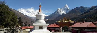 Ancient monasteries in Buddhist Sacred Site Trail of Everest Region of Nepal