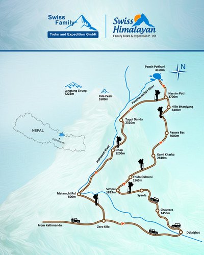 panch pokhari trek map