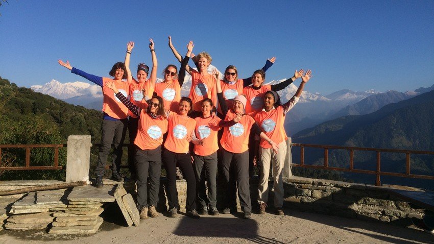 Group photos from female group in Ghorepani Poon Hill Trek