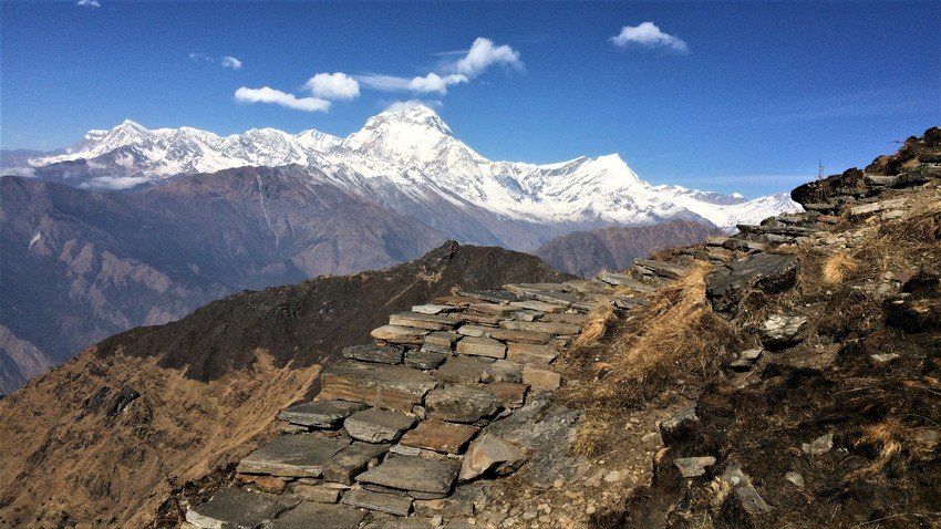 Mount Dhaulagiri Range seen from Khopra Ridge