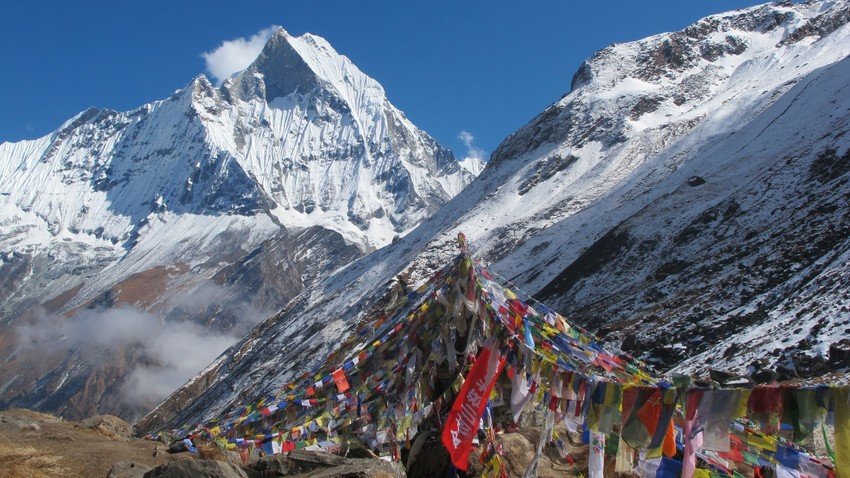 Mount Machhapuchhre (Fishtail) seen from ABC