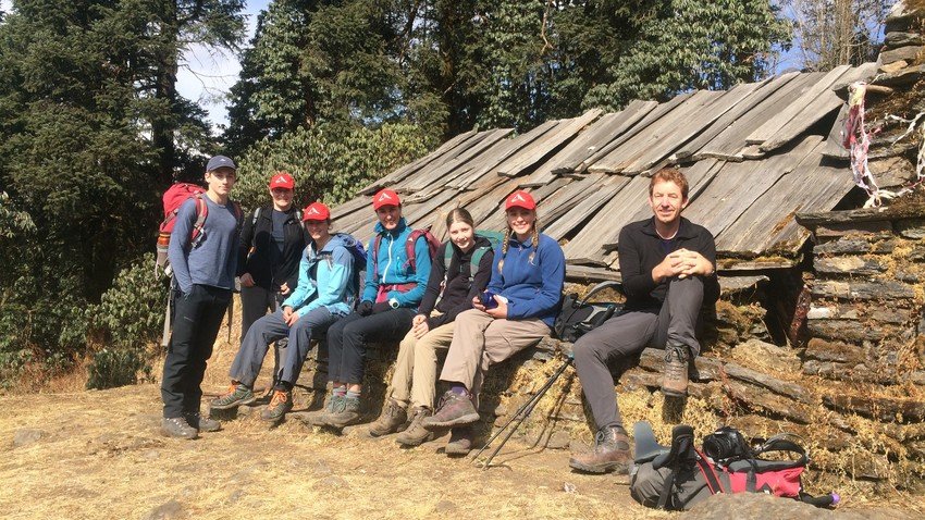 Australian Families during the trek to Khopra Ridge