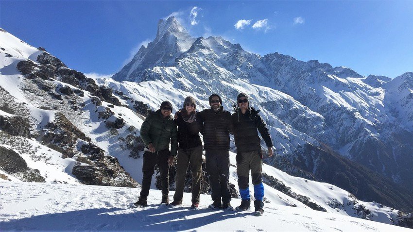 Trekkers at Mardi Himal Base Camp Trekking