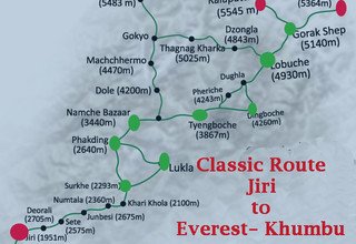 Klassische Route von Jiri zum Everest Basecamp und Gokyo-See Trek, 24 Tage